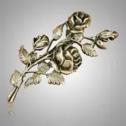 Brass Eternal Rose Applique for Box/Cube Cremation Urn, Pewter Also Available