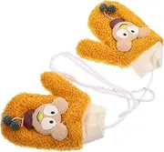 [JEWEDECO] 1 Pair Winter Plush Gloves Warm Wool Mittens for Boys Outdoor Thickened Gloves with Cartoon Design Comfortable for Cold Weather Activities