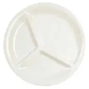 Thunder Group CR710V 10-1/4" Ivory 3 Compartment Melamine Plate - 1 Doz