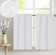 JINCHAN White Cafe Tier Light Filtering Curtains 24x25 2 Panels Per Pack NWT
