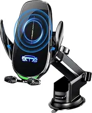 Wireless Car Charger 15W Qi Smart Fast Car Wireless Charger, Auto-Clamping Windshield Dashboard Air Vent Cell Phone Holder for iPhone 14 13 12 11 Pro Max, with Galaxy S22 S21 S20 etc.