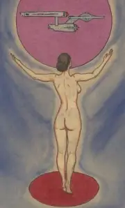 Female nude figure painting watercolor artist Jerome Cadd drawing pastel sci-fi