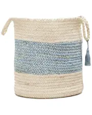 LR Home Annie Striped Jute Decorative Basket