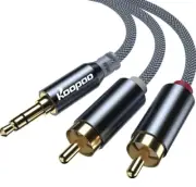 KOOPAO 3.5mm to RCA, Male RCA to Male 3.5mm, 3.5mm to 2-Male RCA Adapter cable