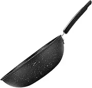 PRETYZOOM Small Non Stick Maifan Stone Frying Wok Kitchen Frying Pan for BBQ Eggs Vegetables for Home Restaurants Outdoor Cooking