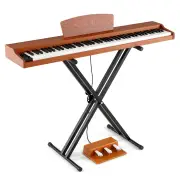Costway88-Key Keyboard Piano Set Full Size Semi-weighted Digital Piano-Brown