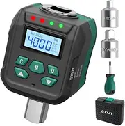 XLIT 1/2" Digital Torque Adapter ±2% Accuracy 15-295 ft-lb with Audible Buzzer and LED Indicator, 1/4" 3/8" Socket adapter Set, for Automotive Repair