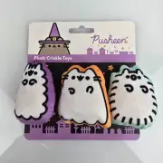 NWT Pusheen Halloween Ghost Plush Crinkle Cat Toys Pack of 3