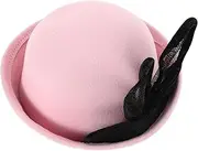 [LIGIGWASH] Cute Bunny Ear Hat for Soft Woolen Newborn Cap Adorable Design Wind Resistant Sun Hat for Autumn Pink