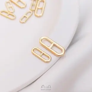 宏雲Hongyun-Ala--保色銅包14K真金色8字形日字扣手鏈項鏈鏈條連接件耳扣耳環吊墜配件