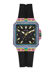 GUESS Black Iridescent Libra Glitz Watch