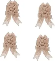 Ipetboom Sets Handmade Flax Bow Embroidery Patches Set for DIY Craft Bow for Bag Clothing Accessory Pcs