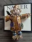 NEW NWT Napier pin brooch Gold Tone Halloween Scarecrow