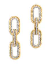 Harakh Diamond Beaded Paperclip Drop Earrings in 18K Yellow Gold, 0.7 ct. t. w. OS