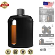 Durable Glass Hip Flask with Leather Sleeve - Ideal for Whiskey Enthusiasts
