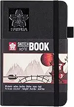 Sakura Sketchbook Black | 9 x 14 cm, 140 g, 80 Sheets | Hardcover Sketchbook for Pencil, Pastel, Ink, Gouache