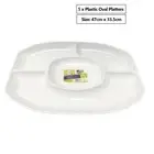 5 x Oval Chip & Dip Catering Platter Food Party Plate Snack Sauce Serving Tray