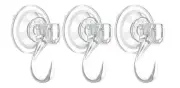 3 Pack Clear Suction Cup Hooks, Heavy-Duty Reusable Wreath Hangers for