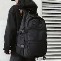 在飛比找蝦皮購物優惠-韓版工裝風書包 可插入行李拉桿 大學生簡約背包 寬肩帶後背包