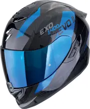 Scorpion EXO-1400 Evo II Carbon Air Platted Helmet, black-blue, Size 2XL for Men Black Blue
