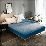 [BoNene] Queen Sheets Fitted Sheet for Winter Wine Color Warmer Soft Flannel Bed Sheet with Elastic Queen King Single Size Coral Fleece Bed Sheet Queen Sheet Set (Color : Type 4, Size : 150cmx200cmx25)