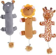BESPORTBLE Enhance Your Pet's Health 3pcs Cat Molar Toys Plush Chew Toys Lion Giraffe Leopard Teething Toys for Cats Decorative