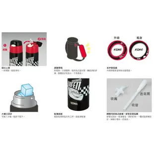 THERMOS 膳魔師不鏽鋼真空保冷瓶 吸管水壺 400ml 日本設計師款 / 吸管配件組C款