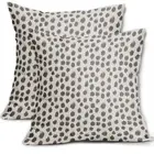 Grey Gray Cream Pillow Covers 20x20 Set of 2 Boho Design Polka Dot Throw Pill...