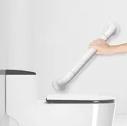 Anti Slip Grab Bar, Wall Mounted Space Labor Saving ABS Stainless Steel Shower Grab Handle with Luminous Ring, 39.5cm Safety Hand Rail Support for Toilet Handicap (1, White)