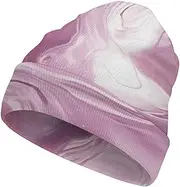 [NQHJT] Pearl Purple Marble Knitted Hat for Men Women Warm Knit Cuffed Plain Beanie Hat Skull Cap for Exercise Warm Winter Hats Fashion Ski Hat for Skiing, Style, One Size