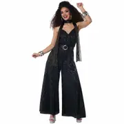 Lets Dance Disco Jumpsuit 70s Dancing Queen Retro Adult Womens Costume