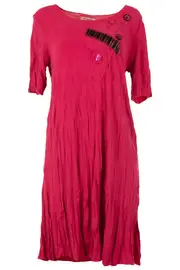 Crinkle Button Tunic--CLA-1810
