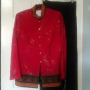 Gorgeous Karin Stevens Mandarin Style 2 pc Jacket & Pants Set NWT Sz 12M NICE!!