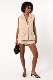 [PUP77] Cora Shorts - Taupe S taupe