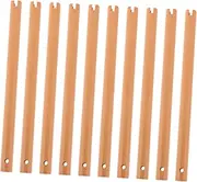 SEWOART 10pcs Handheld Fan Handles Beige Wood Ancient Style Fan Wedding Paper Fans Handle Painting Fan Handles