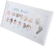 12-month Baby Growth Photo Frame Handprint Footprint Kit Elegant Nursery Decor Baby Milestone Keepsake Newborn