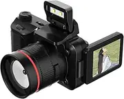4K Digital Camera with 180° Flip Screen 2.2 Inch, 48M 16X Digital Zoom Auto Focus Vlogging Camera Recorder with LED Fill Light for Beginner