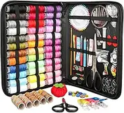 GOANDO Sewing Kit for Adults 206 Pcs Thread and Needle Kit 41 XL Upgrade Spools of Thread Portable Sewing Supplies for Beginners,Emergency,Traveler Contains Thread, Scissors, Needles, Measure Tape