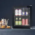 Glass Door Bar Fridge Mini Refrigerator Bottled Drinks Cooler Adjustable Shelf