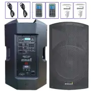 2Pcs 15" Active 4000W Powered PA Speakers Karaoke Audio TWS DJ Speaker US Seller
