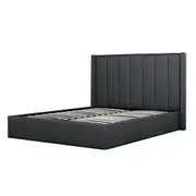 Betsy Fabric King Sized Bed Frame - Charcoal Grey with Storage