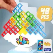 48pcs stacking blocks game for family, parties, travel, team fun.
