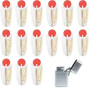 15 Sets Lighter Flint Cotton Core Set - 105 Flints and 180 cm Lighter Wick Total - Petrol Lighter Accessories Replacement Set Lighter Replacement Parts for Replacing The Flint and Wick