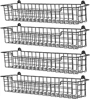 GUUKAR Spice Rack Organizer Wall Mount, Spice Organization Storage Shelf for Cabinet Door, 4 Packs Wall Spice Rack Saving Space for Kitchen, Black