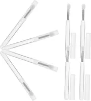HAKIDZEL 10pcs Portable Silicone Lip Brush Set with Caps Easy to Clean Mini Lipstick and Lip Gloss Applicators for Travel Reusable