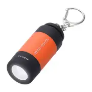 Mini Keychain Flashlight, LED Flashlight Torch USB Rechargeable, Orange