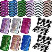 Leriton 60 Sets Manicure Set Bulk Gifts for Women Nail Clipper Grooming Nail Kit 8 in 1 Stainless Steel Pedicure Tools Kit with Case for Employee Teachers Men Women Gifts(Mix Color,Laser)