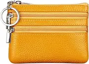 [Cynure] Women's Genuine Leather Coin Purse Mini Pouch Change Wallet with Key Ring