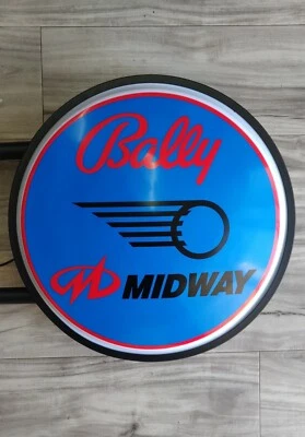Bally Midway Pinball Double Sided LED Man Cave Bar Lightbox Light Box 240v 400mm