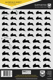 South Sydney Rabbitohs NRL A4 Decal Sticker Sheet